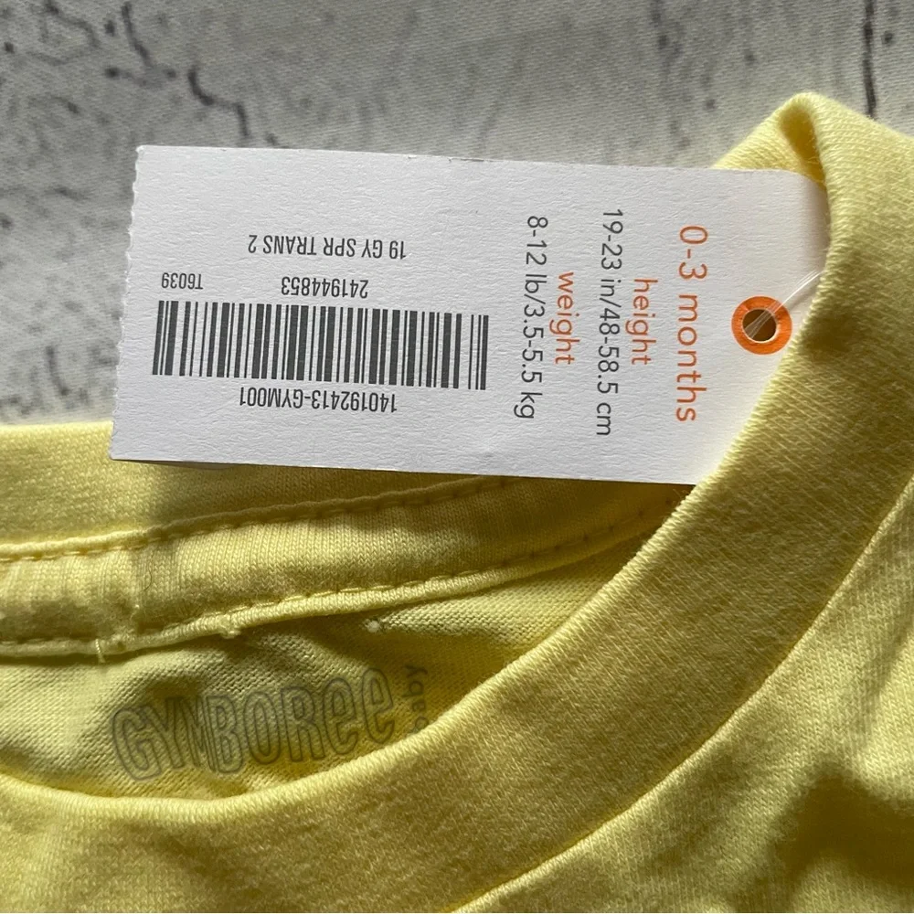 Gymboree Waves of Kindness Yellow Long Sleeve Shirt Size 0-3 month